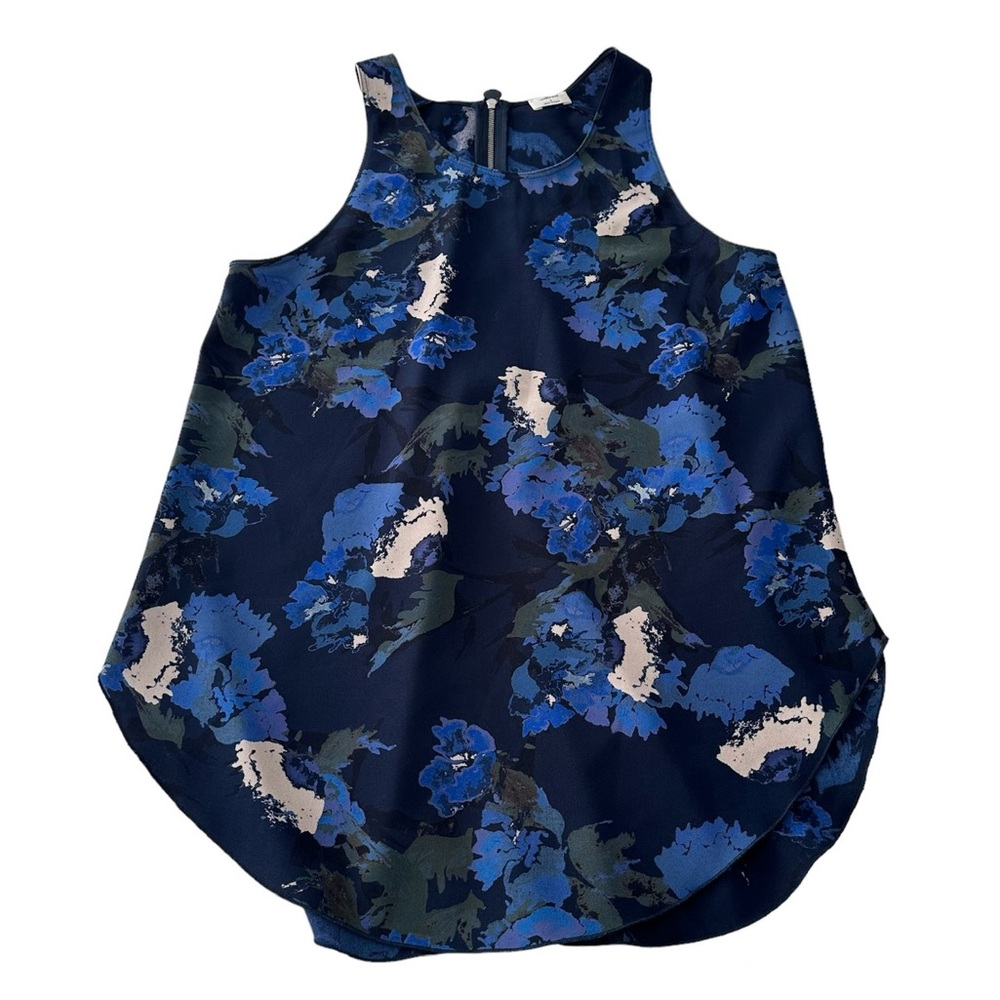 Aritzia Wilfred Sèvres Blouse Sleeveless Zip-back Blouse in Blue Floral Size S